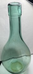 Vintage DF Vino D&rsquo;Italia Green Teal Glass Round Bottom Wine Bottle!! No Cork