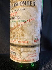 1967 Chateau Lascombes French Bordeaux empty Wine Bottle & Label 
