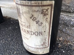 RARE HUGE 1943 MOET CHANDON CHAMPAGNE DISPLAY BOTTLE GLASS ADVERTISING CENTENARY