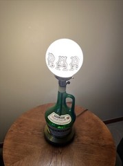 Vintage Handmade Wine Bottle Electric Table Lamp Charles Fournier 1/2 Gallon