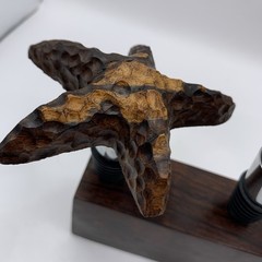 Hand Carved Wine Bottle Stopper SET Of 4 Dolphin Starfish Whale Tail Handcrafted