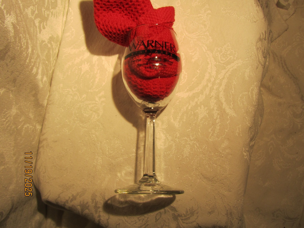 1938-2019 Warner Vineyards Clear Stem Wine Glass South Western Michigan