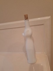 Cat Riesling Wine Bottle 2017, white and empty