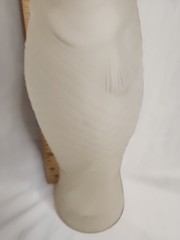 Vintage Frosted Glass Fish Shaped Bottle 14&Prime; Tall.