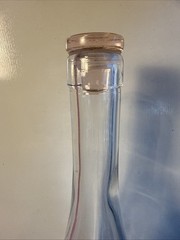 2023 Cote Des Roses Clear Glass Wine Bottle w/ Pink Stopper 13&Prime; Tall Shabby Chic