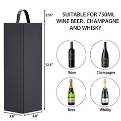 Wine Gift Box 12.8 x 3.8 x 3.8 in,Bottle Gifts Boxe For Liquor Black-01