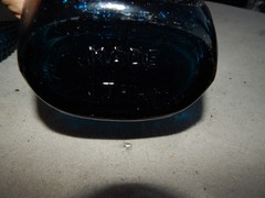 Vintage Blue Glass Genie Bottle Wine Bottle Decanter Italy Estate Find
