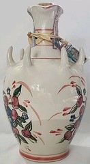 Vtg Rare Handpainted Italian Liqouri Bottle Olive Branches Spikes Signed W/Tag
