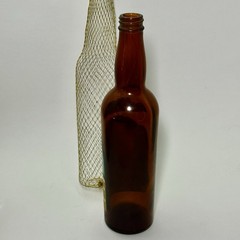 Vintage Pagoda Plum Wine “EMPTY” Bottle Mesh Covering Collectible
