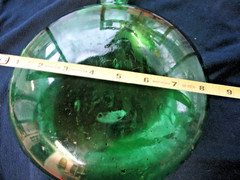 BOLLA BREVETTATA GREEN GLASS WINE BOTTLE 15 » X 10 » X5 » CAPACITY 4 LITERS