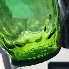 Vintage 4/5 Quart Gallo Wine Flavor Guard Bottle Embossed Grapes Green Glass