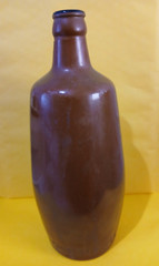 LANCERS 1966 VIN ROSE Brown Painted Glass Jug Portugal /JM Da Fonseca Empty