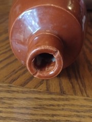 Antique Carmel Brown ~LANCERS WINE~Stoneware or Ceramic Bottle « SUPER NICE » 9.0&Prime;