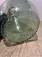 Vintage Almaden One Gallon green glass wine bottle with Handle 13” Tall MCM