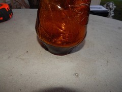 Vintage Brown? Glass Flower Genie Bottle Wine Bottle Decanter Italy Estate Find
