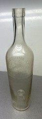 Antique Vintage French Glass Wine Bottle Etched J. Mottet & Co