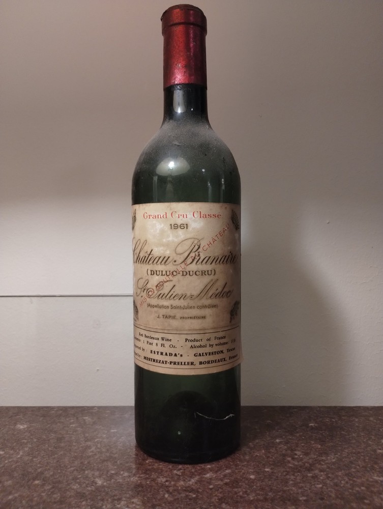 Château Bianaire Duluc Ducru Saint Julien Médoc 1961 Empty Wine Bottle No Cork