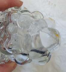 Vintage Grapes Bunch Glass Bottle Made in France *Empty* Original Twist Lid
