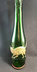 Zeller Schwarze Katz German Wine Bottle Embossed Gold Cat 12.75&Prime; tall