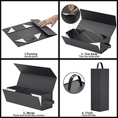 Wine Gift Box 12.8 x 3.8 x 3.8 in,Bottle Gifts Boxe For Liquor Black-01