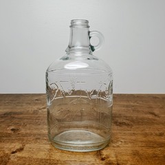 Vintage Ball Embossed Glass Wine Decanter Half Gallon Bottle Grape Design Jar
