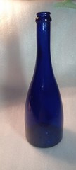 Cobalt Blue Glass Wine Bottle – 12&Prime; Tall – Base 4&Prime; Wide – Lot# N371