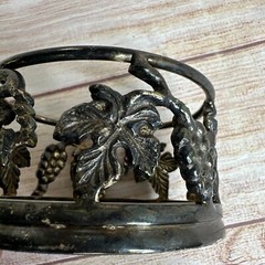 Vintage Silver Plated Wine Champagne Bottle Holder Grapevine Grapes Leaves India
