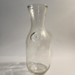Vintage Paul Masson 9 3/4 Clear Glass Wine Carafe Since 1852 Decanter Pitcher