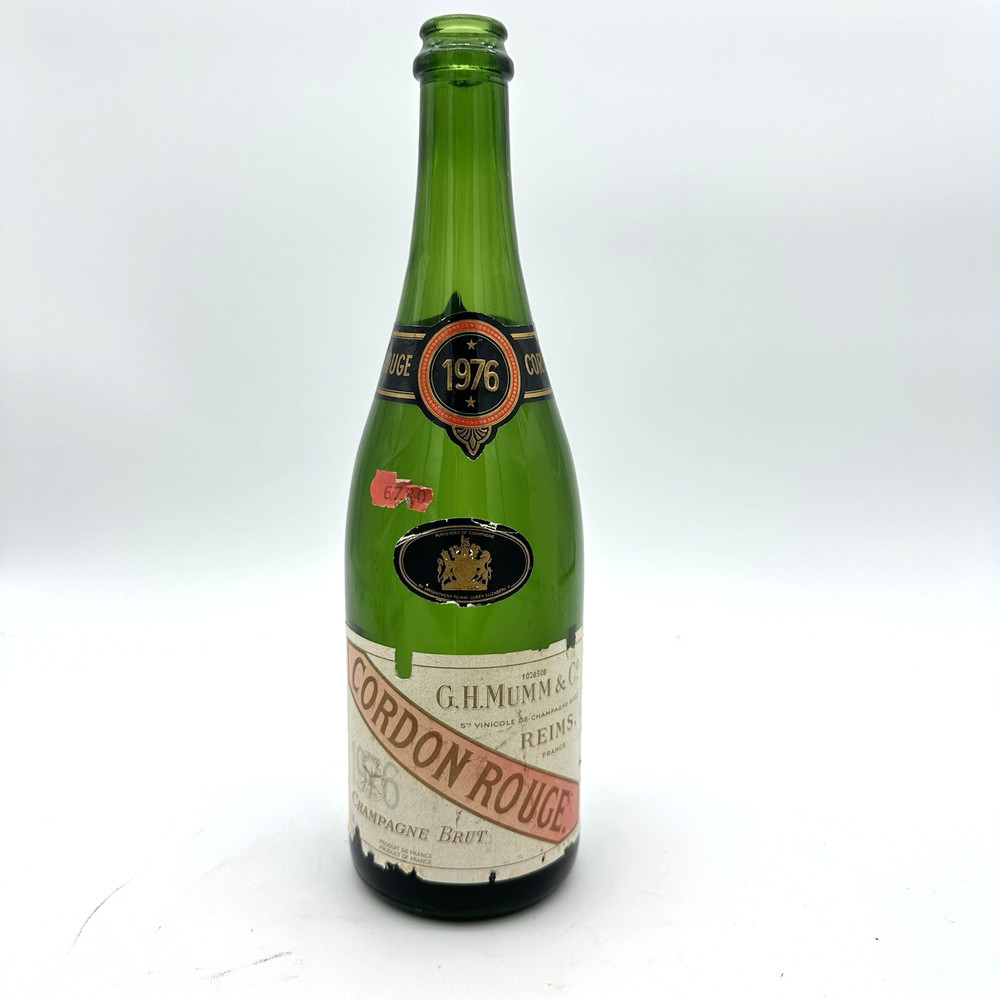 GH Mumm Cordon Rouge Champagne Bottle 1976 Reims France Empty Vintage Display
