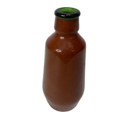 Vintage J.M. DA Fonseca Portugal Brown Painted 6&Prime; Glass Bottle empty