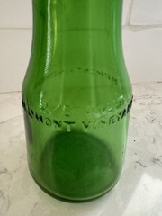 Vintage M LAMONT VINEYARDS 2/5 Pint Green Glass Empty Wine Cruet Bottle