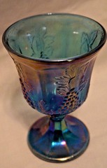 Wine Glass Iridescent with Embossed Grape Detail