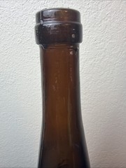 VTG Amber Brown Glass Bottle ~ Affentaler Wine, Germany ~ Embossed Monkey, 35cL