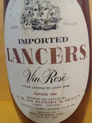 LANCERS 1966 VIN ROSE Brown Painted Glass Jug Portugal /JM Da Fonseca Empty