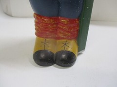 Vintage Painted Glass Skier Figurine Italian Wine Bottle – Empty