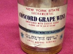 Vintage RARE Mother Goldstein Concord Grape Wine Glass Bottle W/ Cap Hartford CT