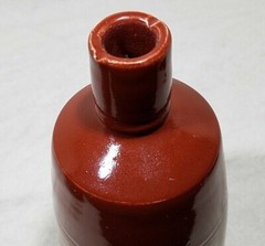 GERMANY STONEWARE EMPTY WINE BEER BOTTLE DECANTER GLAZE BROWN LOT OF 2 VTG RETRO