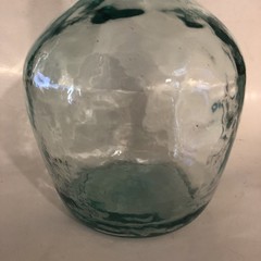 Recycled Glass Dame Jeanne Demijohn Style Bottle Green Carboy Wine Vtg Vase 12”