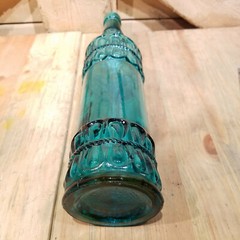 Teal Blue 13&Prime; Decorative Bottle w Cork Rope & Loop Wine/Oil/Syrup – Swanky Barn