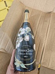 perrier jouet fluer 1.5L MagnumEMPTY champagne bottle green glass NO Luminous