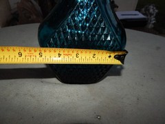 Vintage Blue Glass Genie Bottle Wine Bottle Decanter Italy Estate Find