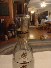frosted gold leaf sake bottle. 280
