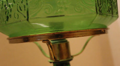 Vtg Chianti Italian 17.5 » Green Glass Candle Holder Wine Bottle Lamp MCM 1960s