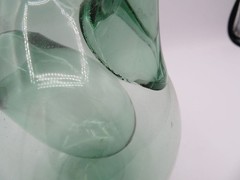 Vintage Hand-blown Green Wine Chiller Bottle Decanter with Ice Chamber