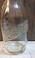 Vintage 1990 Floral Etched Norman Kosarin Carafe Paul Masson Vineyards Daffodil