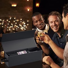 Wine Gift Box 12.8 x 3.8 x 3.8 in,Bottle Gifts Boxe For Liquor Black-01