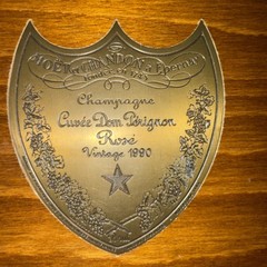 Cuvee Dom Perignon Rosé Vintage 1990 Wooden Champagne Bottle Box