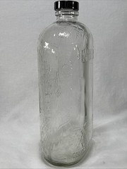 VTG Half Gallon Garretts American Wine CLR Glass Bottle Embossed Grapes 10&Prime; Tall