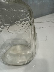 ANTIQUE GLASS WINE JUG GRAPE EMBOSSED ONE GALLON ART DECO BY BALL GLASS WITH CAP