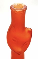 Happy Cat Orange Glass Empty Wine Bottle German Reisling Decorative Vase/Bottle